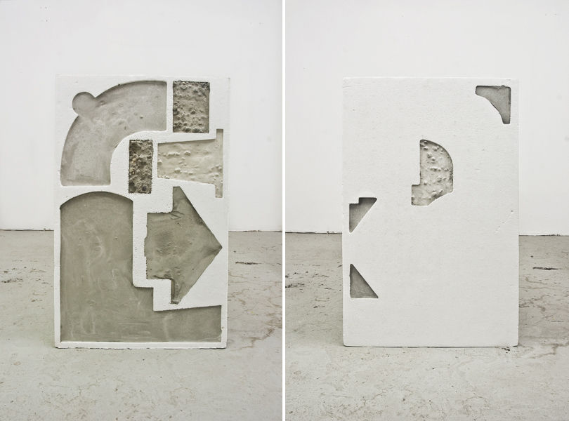 Etha2010, styrofoam packaging, concrete, 28" x 17" x 5"